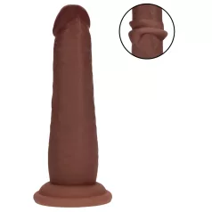   RealRock - dvigubo tankio tikroviškas dildo (rudas) - 15,5 cm