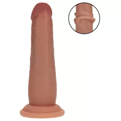   RealRock - dvigubo tankio tikroviškas dildo (įdegio spalvos) - 15,5 cm