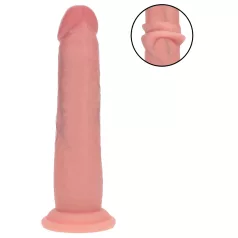   RealRock - dvigubo tankio realistiškas dildo (kūno spalvos) - 18,5 cm