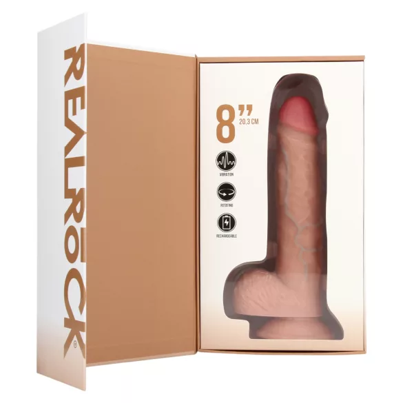 RealRock - besisukantis vibratorius - kūno spalvos 20,5 cm