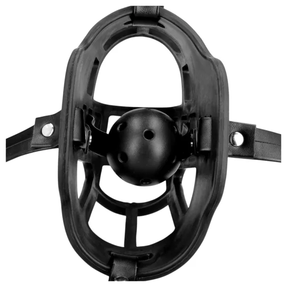 Ouch! - burnos kaukė su integruotais burnos kaiščiais - juoda