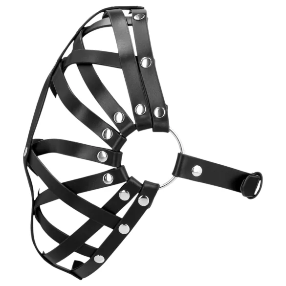 Ouch! - kaukė narvas - dirbtinė oda - juoda