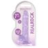 REALROCK - skaidrus tikroviškas dildo - violetinis (17cm)