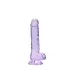 RealRock - permatomas realistiškas dildo - violetinis - 17 cm