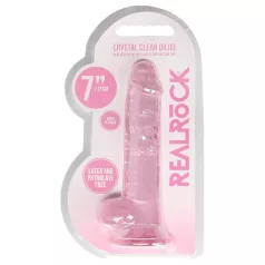RealRock - realistiškas permatomas dildo - rožinis - 17 cm