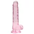 RealRock - realistiškas permatomas dildo - rožinis - 17 cm