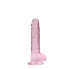 RealRock - realistiškas permatomas dildo - rožinis - 17 cm