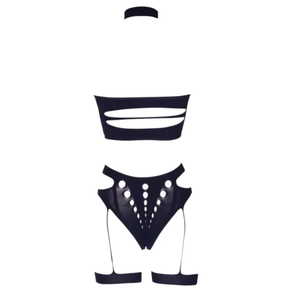 Le Désir - plius dydžio 3 dalių apatinio trikotažo rinkinys - juodas (XL-4XL)