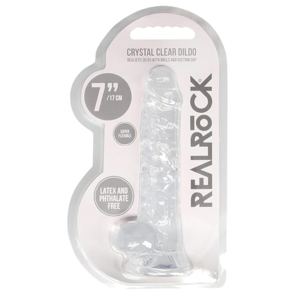 REALROCK - skaidrus tikroviškas dildo - skaidrus (17 cm)