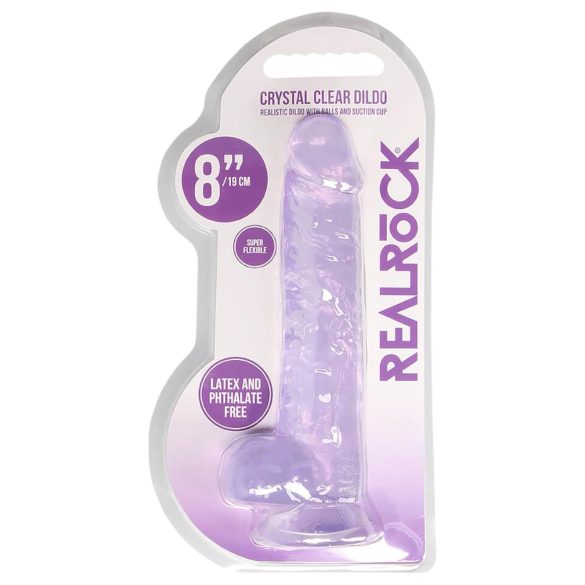 RealRock - permatomas realistiškas dildo - violetinis - 19 cm