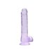 RealRock - permatomas realistiškas dildo - violetinis - 19 cm
