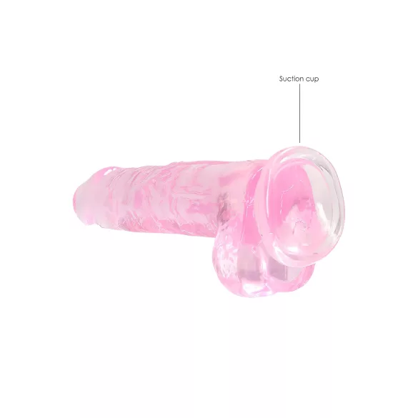 RealRock - permatomas realistiškas dildo - rožinis - 19 cm