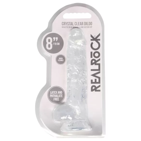 RealRock - permatomas realistiškas dildo - permatomas 19 cm