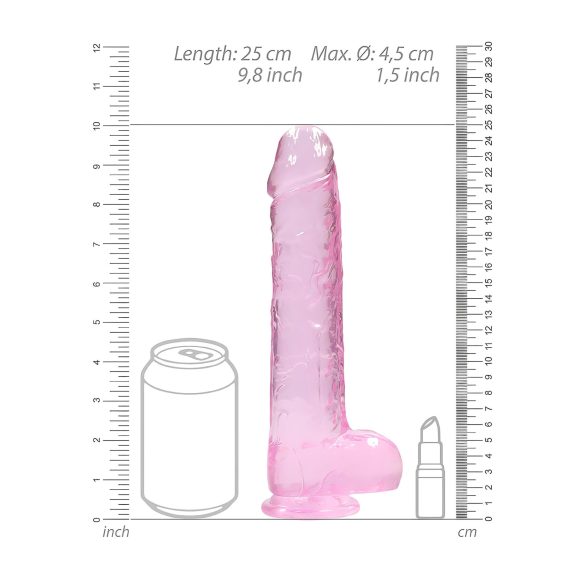 RealRock - permatomas realistiškas dildo - rožinis - 22 cm
