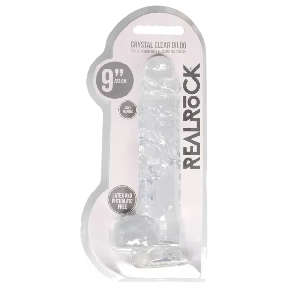 RealRock - permatomas tikroviškas dildo (permatomas, 22 cm)