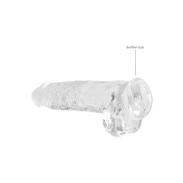 RealRock - permatomas tikroviškas dildo (permatomas, 22 cm)