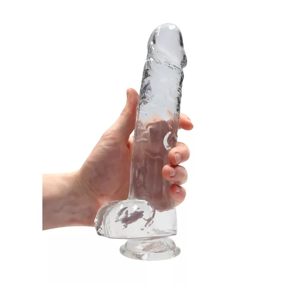 RealRock - permatomas tikroviškas dildo (permatomas, 22 cm)
