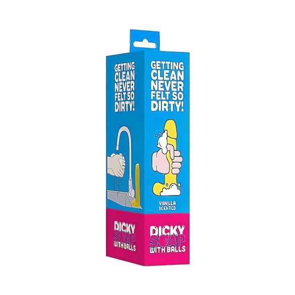 Dicky - muilo gabalėlis penis forma su sėklidėmis - vanilė - 210g