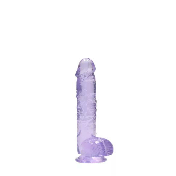 RealRock - permatomas realistiškas dildo - violetinis - 15 cm