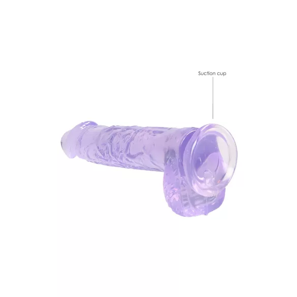 RealRock - permatomas realistiškas dildo - violetinis - 15 cm