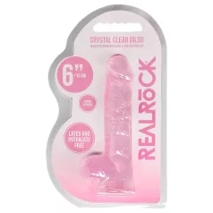   RealRock - realistiškas dildo - rožinis - permatomas - 15 cm
