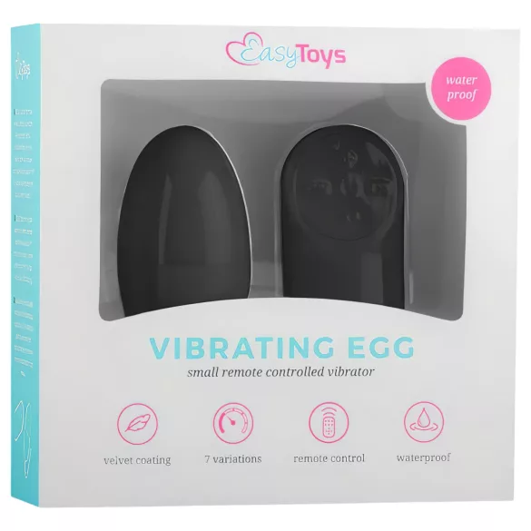 Easytoys - vibruojantis kiaušinėlis su nuotoliniu pultu - 7 režimai - juodas