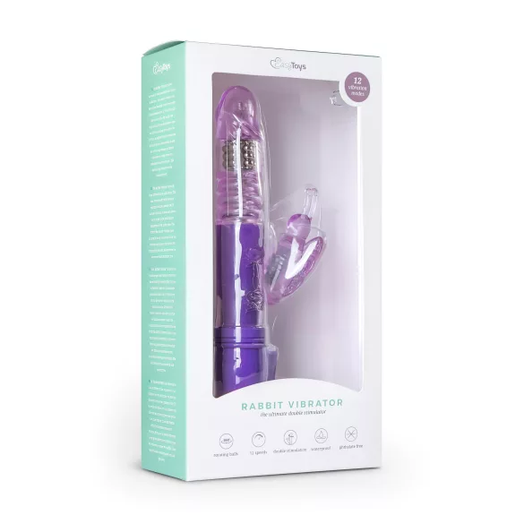 Easytoys Butterfly - vibratorius su sukimusi ir įstumimu - violetinis