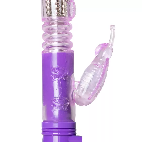 Easytoys Butterfly - vibratorius su sukimusi ir įstumimu - violetinis