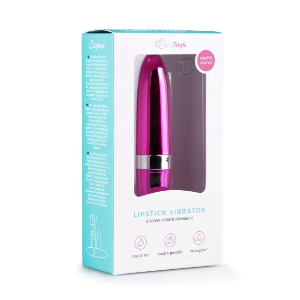 Easytoys - lūpų dažų tipo vibratorius - vandeniui atsparus - rožinis