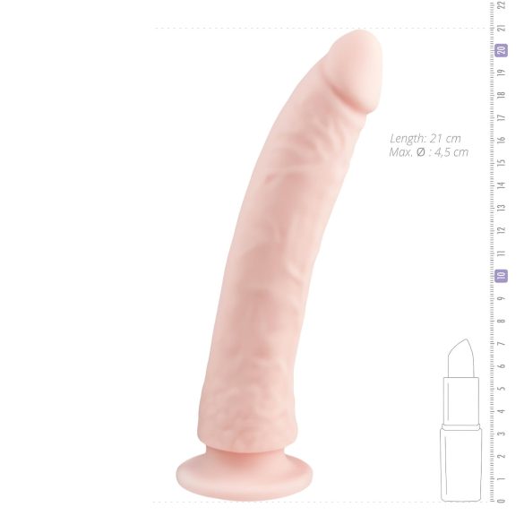 Easytoys - dildo su siurbtuku - silikoninis - natūralios spalvos - 21 cm