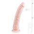 Easytoys - 100% silikono dildo su siurbtuku (21 cm) - natūrali spalva