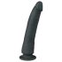 Easytoys - silikoninis dildo su siurbtuku (21 cm) - juodas