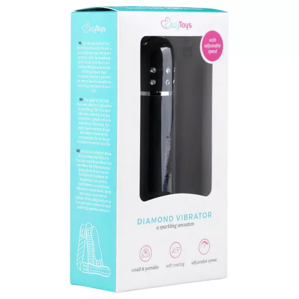 Easytoys Diamond Curved - mini vibratorius - juodas