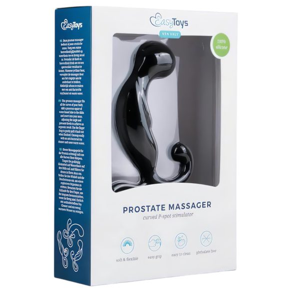 EasyToys - prostatos masažuoklis - juodas silikoninis dildo