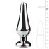 Easytoys Metal No.11 - sidabrinis analinis kaištis su rožiniu brangakmeniu (3,5 cm)