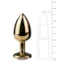 EasyToys Metal No.1 - auksinis analinis kaištis kūgio formos su violetiniu akmeniu (2,5 cm)