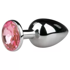   EasyToys Metal No.1 - sidabrinis analinis kaištis kūgio formos, su rožiniu akmeniu (2,7 cm)