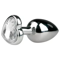   EasyToys Metal Nr. 2 - analinis kaištis su širdelės formos akmeniu (sidabro-baltos spalvos)