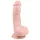 Easytoys - dildo su sėklidėmis ir siurbtuku - 15 cm natūralus