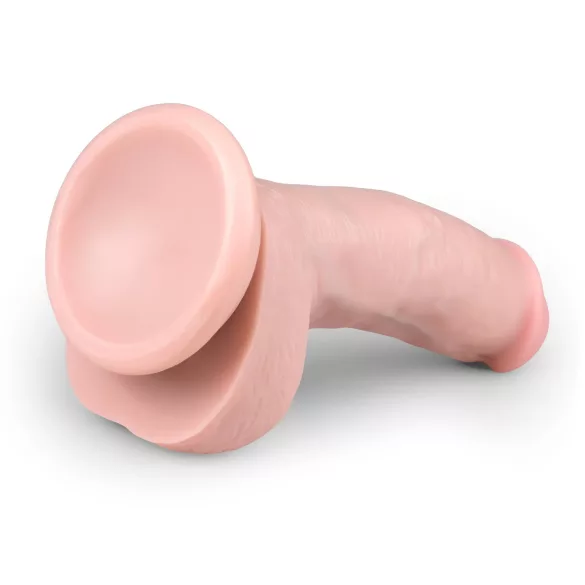 Easytoys - dildo su sėklidėmis ir siurbtuku - 15 cm natūralus
