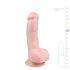 Easytoys - dildo su sėklidėmis ir siurbtuku - 15 cm natūralus
