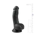 Easytoys - dildo su sėklidėmis ir siurbtuku - juodas 15 cm