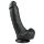 Easytoys - juodos spalvos dildo su siurbtuku ir sėklidėmis (20 cm)