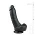 Easytoys - juodos spalvos dildo su siurbtuku ir sėklidėmis (20 cm)