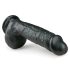 Easytoys - dildo su sėklidėmis ir siurbtuku - juodas 22,5 cm