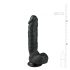 Easytoys - dildo su sėklidėmis ir siurbtuku - juodas 22,5 cm