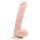 Easytoys - didelis dildo su sėklidėmis ir siurbtuku - 26,5 cm natūralios spalvos
