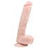 Easytoys - didelis dildo su sėklidėmis ir siurbtuku - 26,5 cm natūralios spalvos
