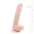 Easytoys - didelis dildo su sėklidėmis ir siurbtuku - 26,5 cm natūralios spalvos