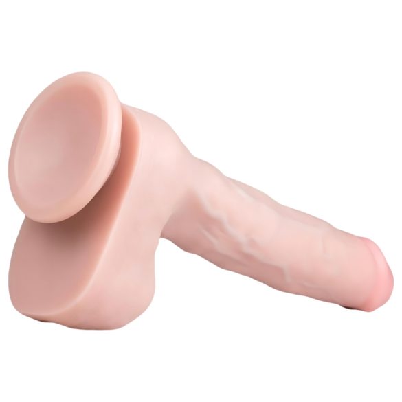 Easytoys - didelis dildo su sėklidėmis ir siurbtuku - kūno spalvos 29,5 cm
